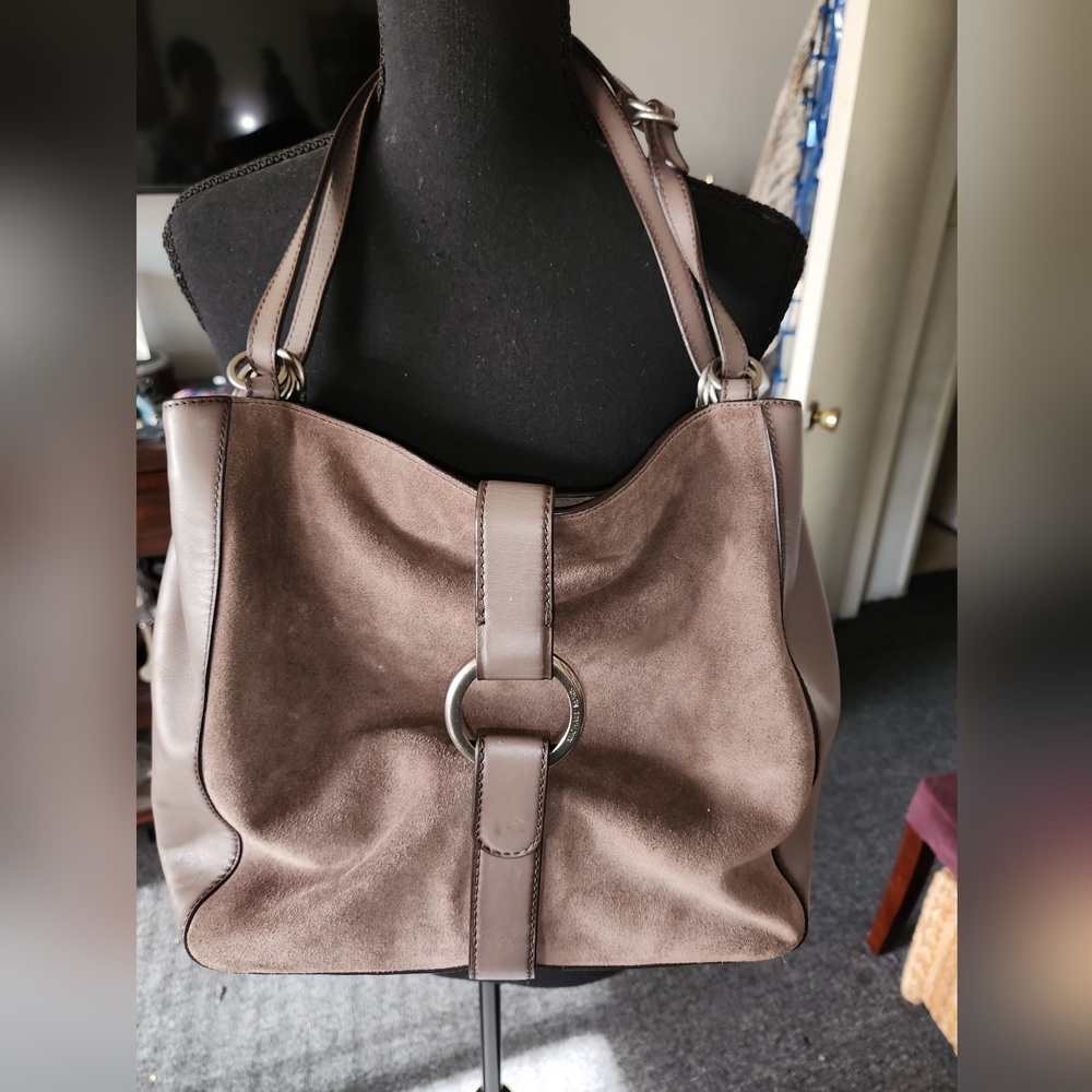 Suede & leather bag